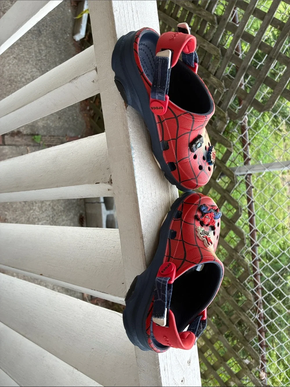CROCS Kids Red Spider-Web with Superhero Charms